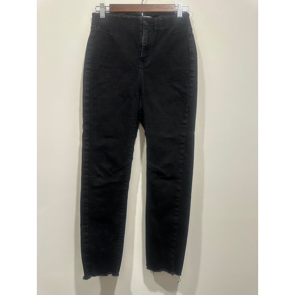 We The Free Free People Black High Rise Skinny Jeans Raw Hem Size 29 OB104150067